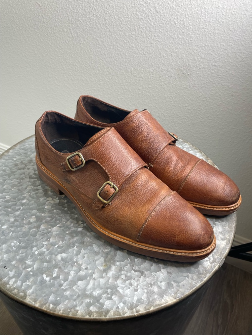Gordon Rush Brown Double Monk Strap Leather Shoes